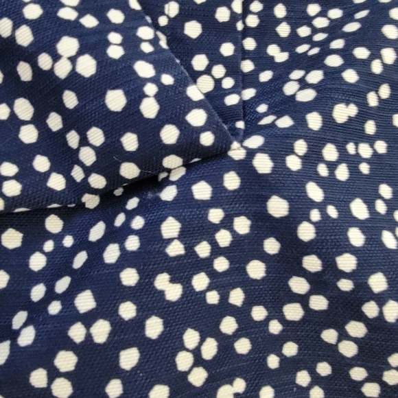 Talbots Navy Polka Dot Skirt Size 8 Front Buttons Cotton Blend - Picture 5 of 15